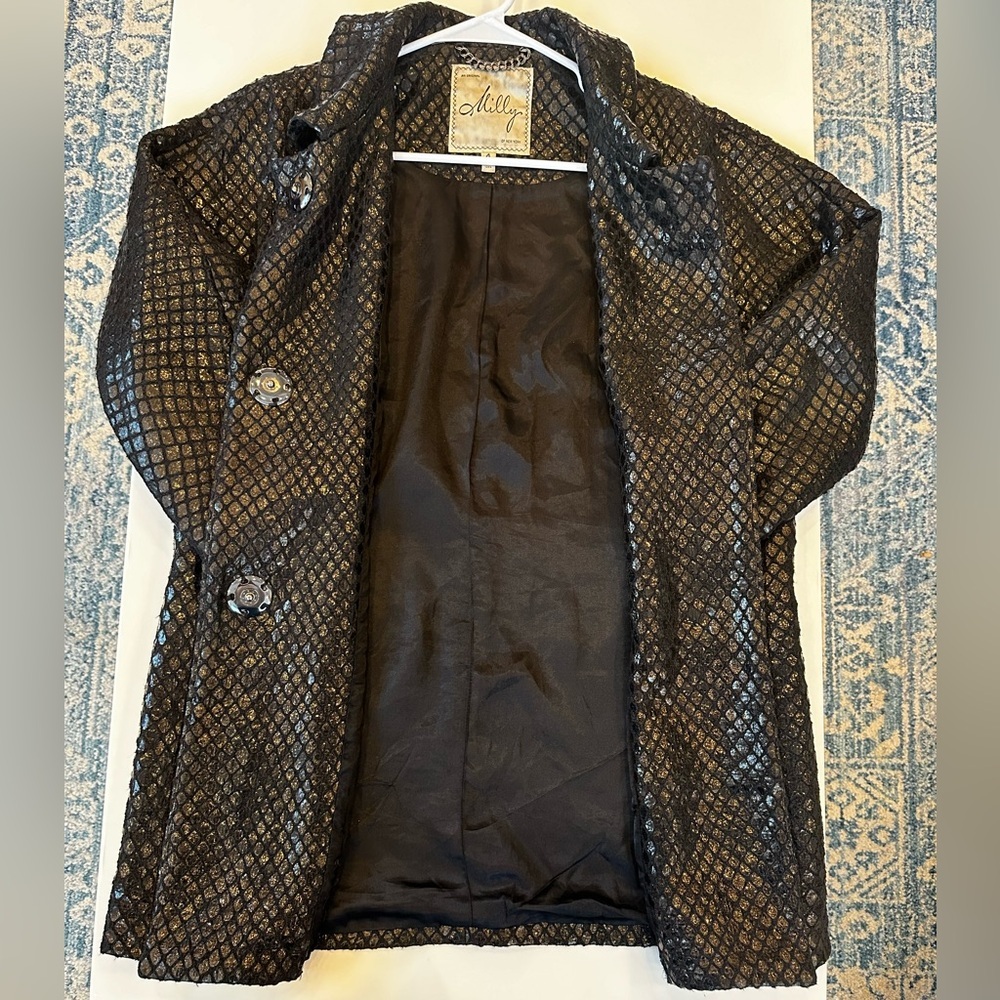 Vintage Milly of New York Black Peacoat Size 4 - Picture 5 of 5